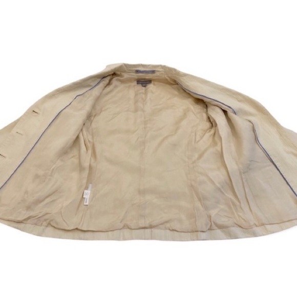 Ann Taylor Cream Striped Blazer Jacket, Size 8 - Picture 6 of 16